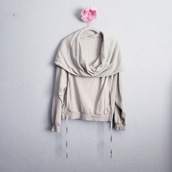 Young Fabulous and Broke Sage Green Oversized Cowl Neck Hoodie - Picture 2 of 7